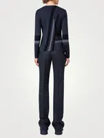 Zig Zag Trapezoid Intarsia Wool Silk Sweater
