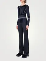 Zig Zag Trapezoid Intarsia Wool Silk Sweater