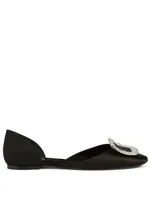 Chips D'Orsay Satin Ballet Flats