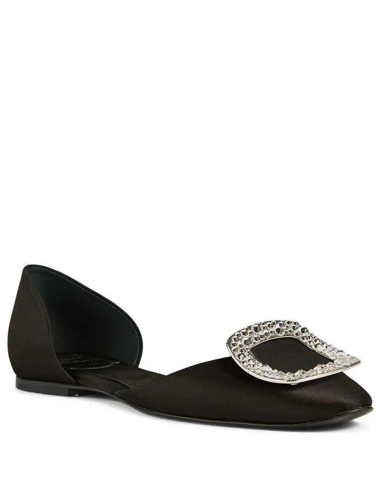 Chips D'Orsay Satin Ballet Flats