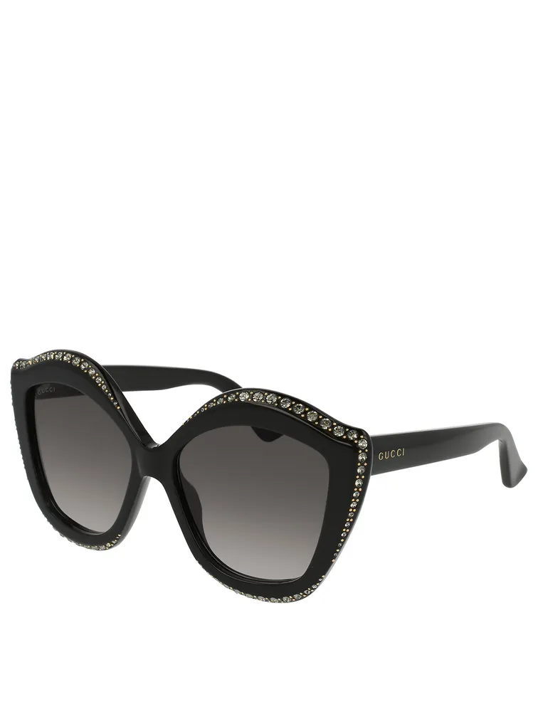 Cat Eye Sunglasses With Crystals