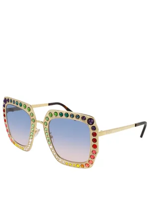 Square Sunglasses With Crystals