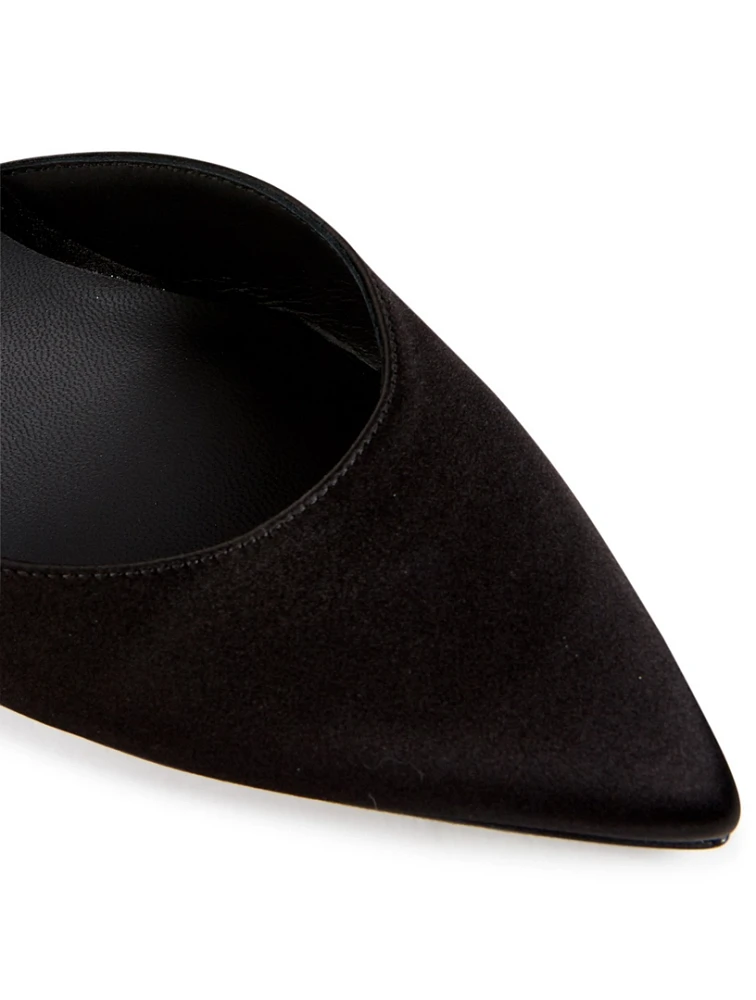Satin Pumps With Crystal Strap