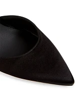 Satin Pumps With Crystal Strap