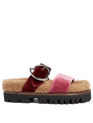 Aicha Faux Shearling Sandals