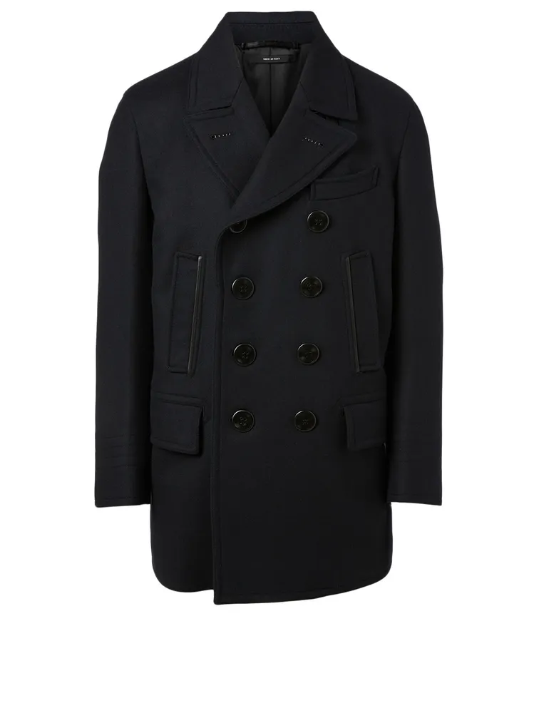 TOM FORD + Wool And Cashmere Double-Breasted Pea Coat | Yorkdale Mall