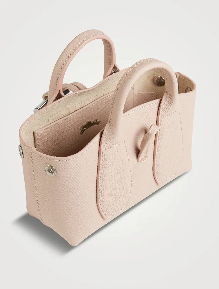 Longchamp XS Roseau Leather top handle bag color powder  eBay