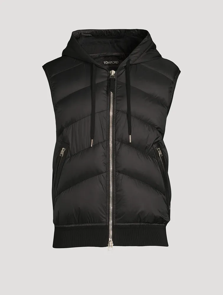 TOM FORD Nylon Down Vest With Cotton Hood | Square One