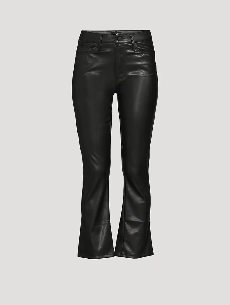 OffWhite Corporate Printed Leather Bootcut Pants  Black  Editorialist
