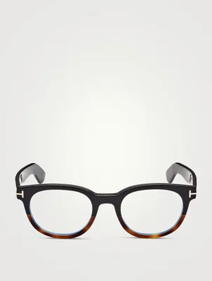 TOM FORD Round Optical Glasses With Blue Block Lenses | Square One