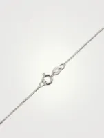 14K White Gold Diamond Bar Necklace