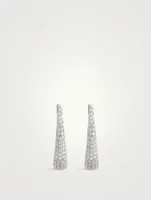 14K White Gold Inside Out Hoop Earrings With Pavé Diamonds