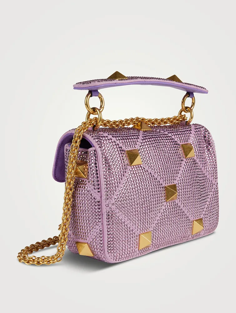 Mini Vsling Handbag With Rhinestones for Woman in Amethyst/wisteria