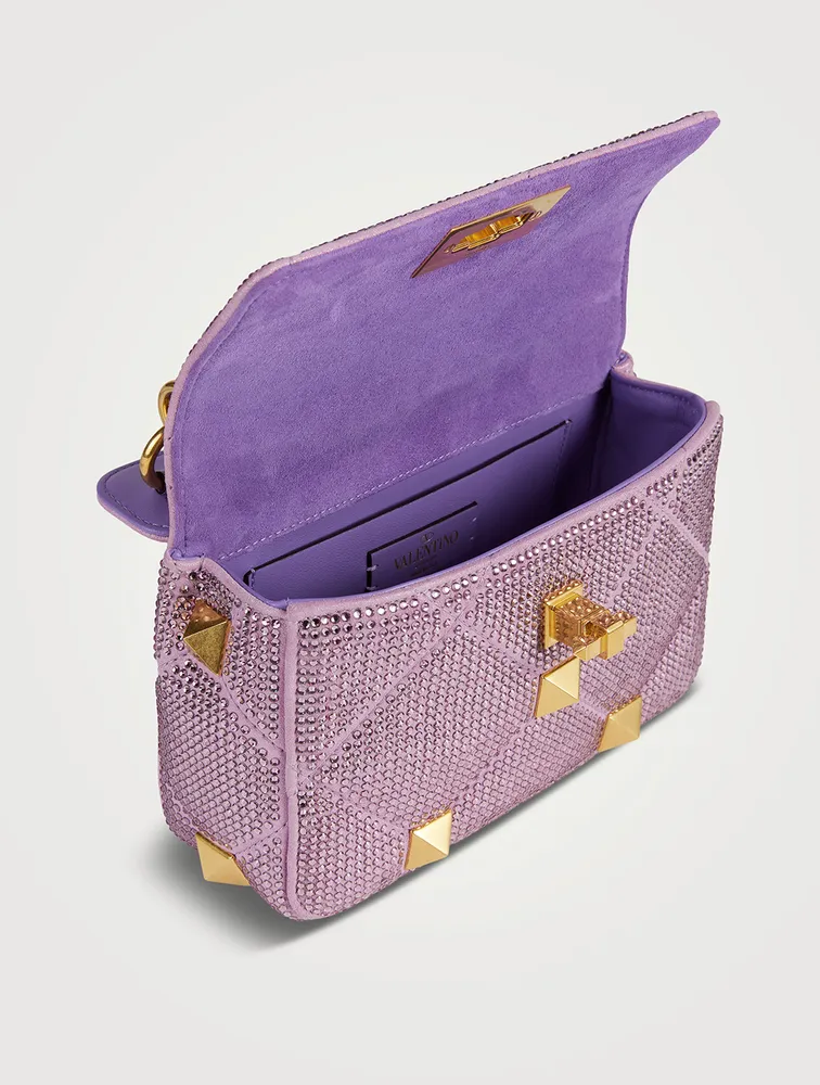 Mini Vsling Handbag With Rhinestones for Woman in Amethyst/wisteria