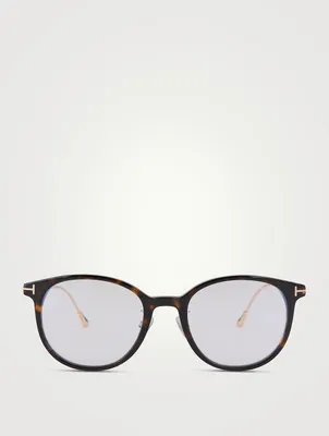 TOM FORD Round Optical Glasses With Blue Block Lenses | Square One