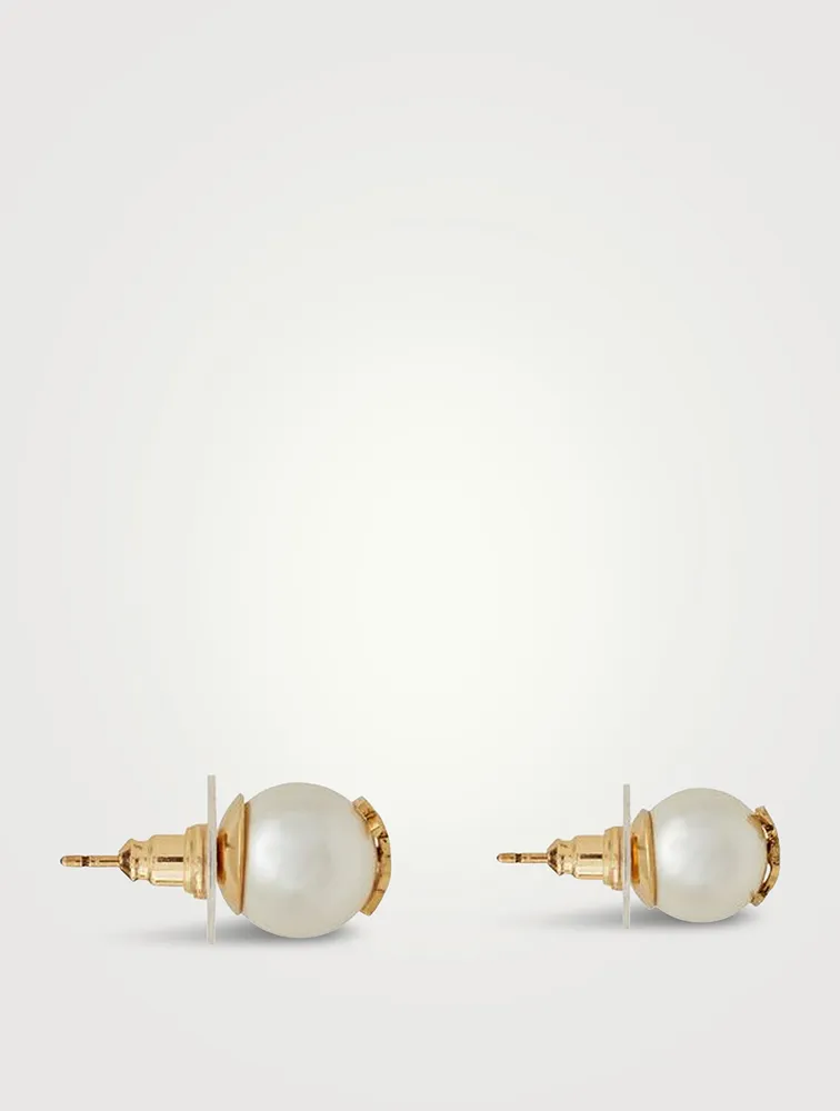 Cassandre YSL Monogram Faux Pearl Earrings