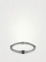 Sterling Silver And Black Sapphire Classic Chain Bracelet