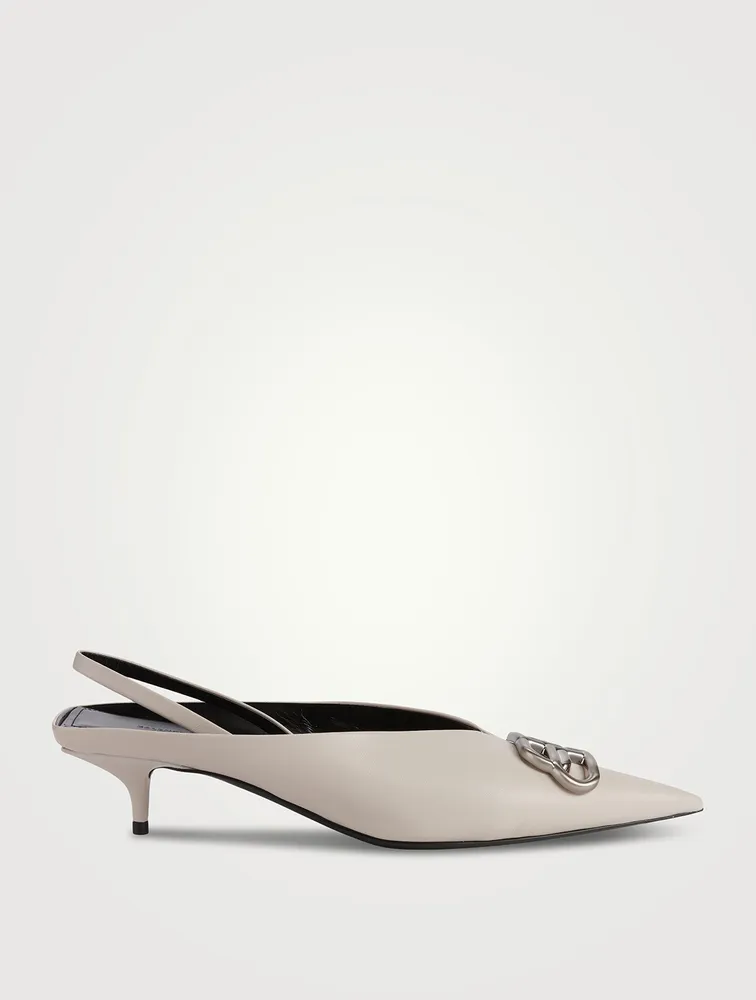 Square Knife BB logo-embellished patent-leather pumps