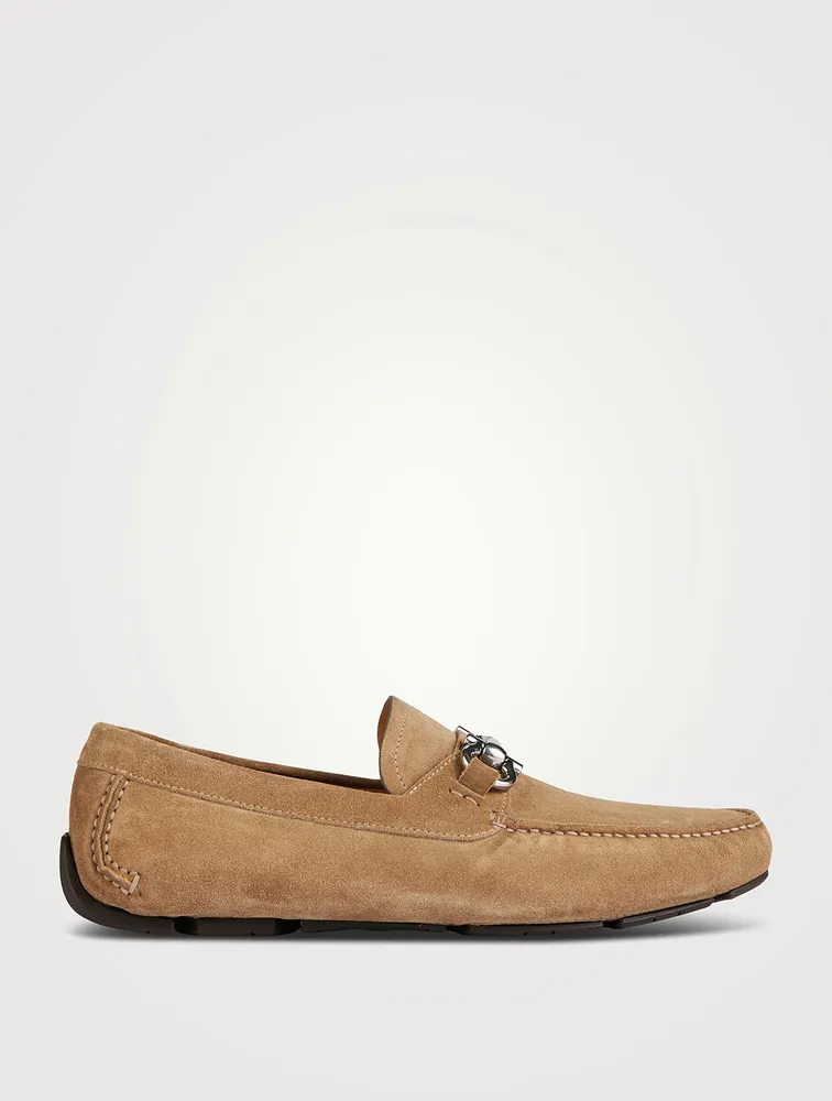 Gancini Suede Driver Shoes