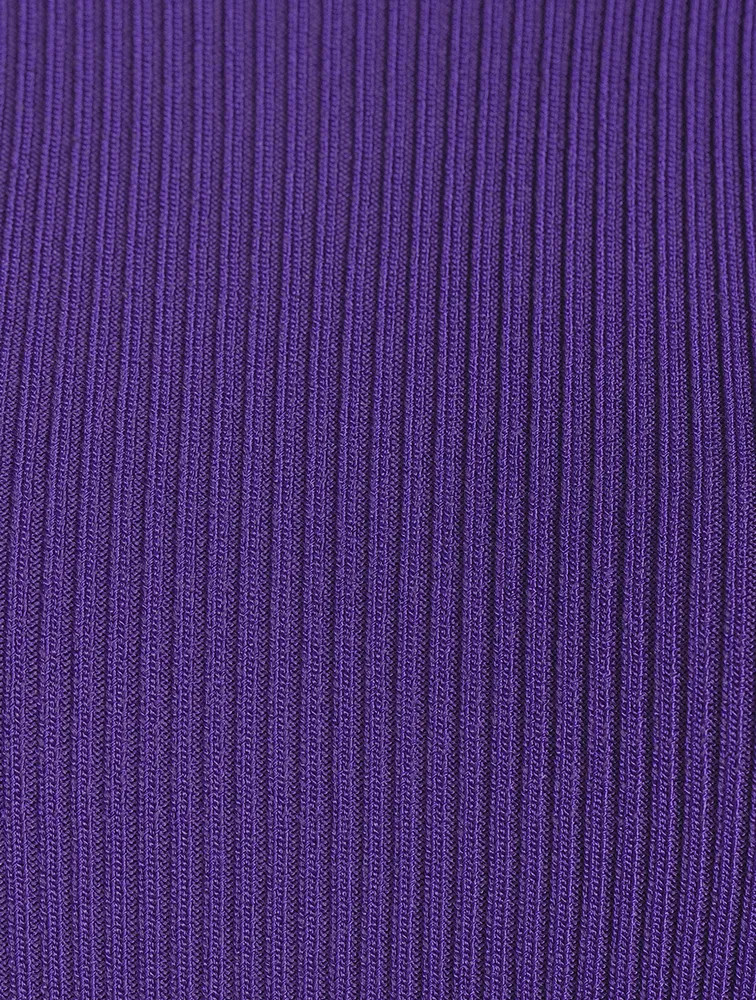 Compact Rib-Knit Short-Sleeve Top