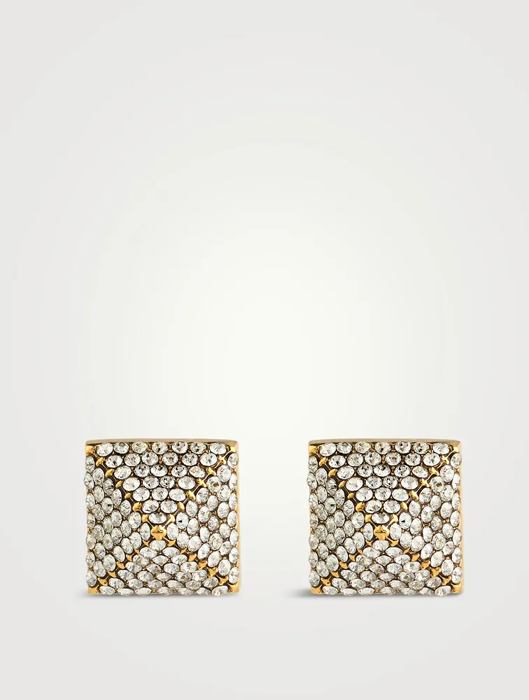 Rockstud Earrings With Crystals