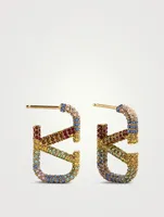 Rainbow Metal And Crystal Earrings