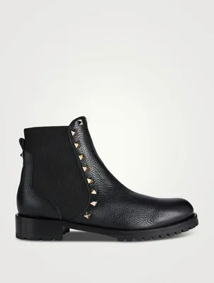 Rockstud Leather Chelsea Boots