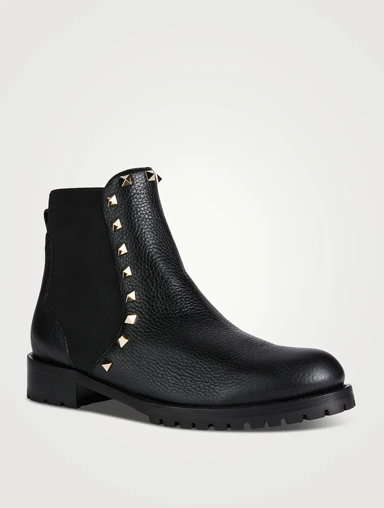 Rockstud Leather Chelsea Boots