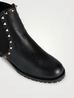 Rockstud Leather Chelsea Boots