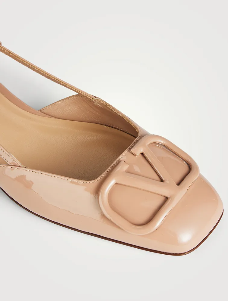 VLOGO Patent Leather Slingback Ballet Flats