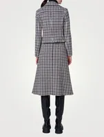 Pascal Double-Breasted Wool Jacket Houndstooth Print