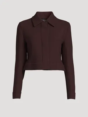 Lewitt Wool Crêpe Double-Face Cropped Jacket