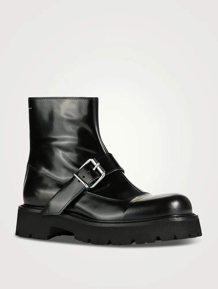 Leather Boots With Buckle
