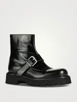 Leather Boots With Buckle
