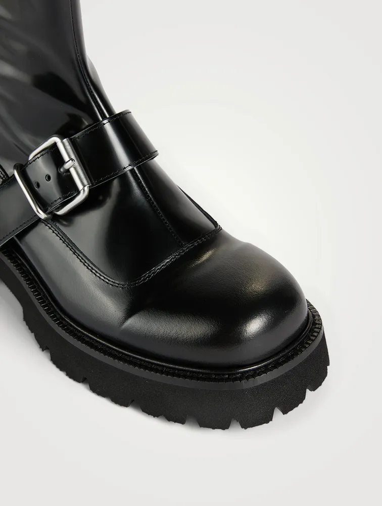 Leather Boots With Buckle