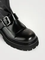 Leather Boots With Buckle