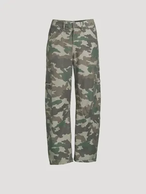 Marcelle Low-Slung Cargo Pants Camo Print