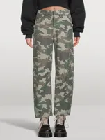 Marcelle Low-Slung Cargo Pants Camo Print