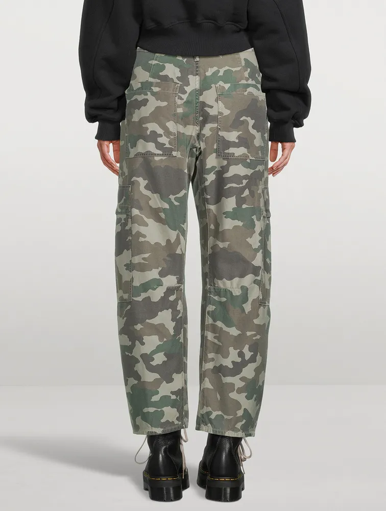 Marcelle Low-Slung Cargo Pants Camo Print