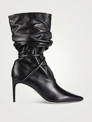 Leather Wrap Ankle Boots