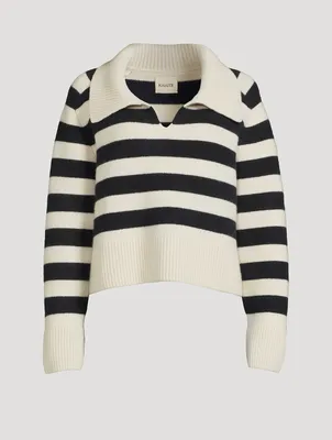 The Franklin Stripe Jacquard Polo Sweater