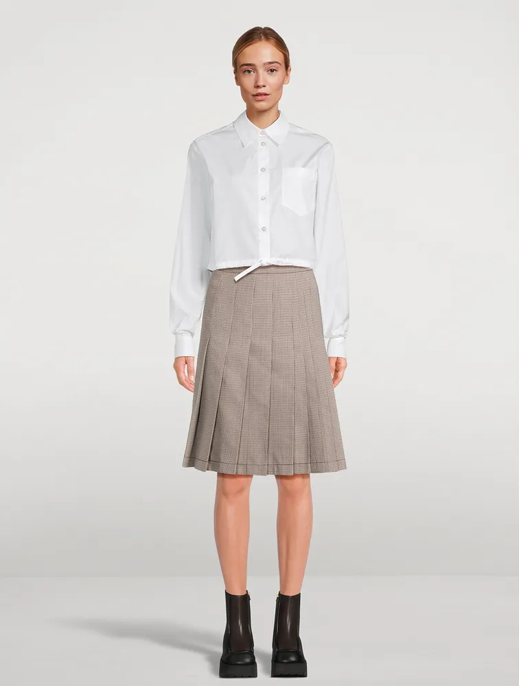 Cropped Poplin Drawstring Shirt