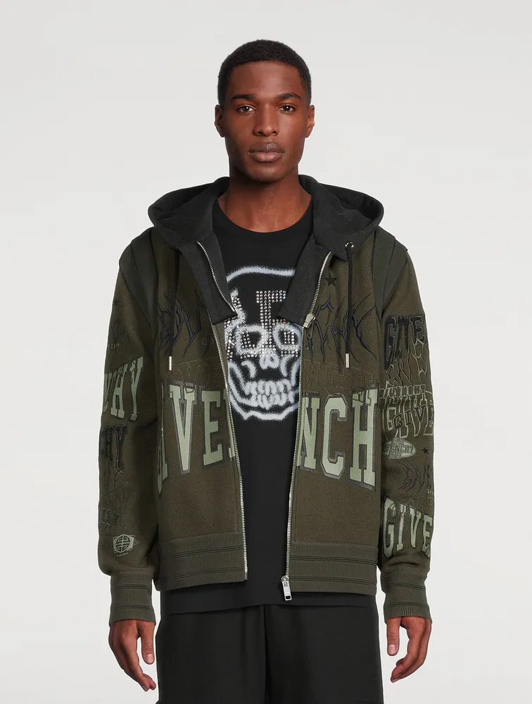 Wool Bomber Jacket With Hood