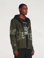 Wool Bomber Jacket With Hood