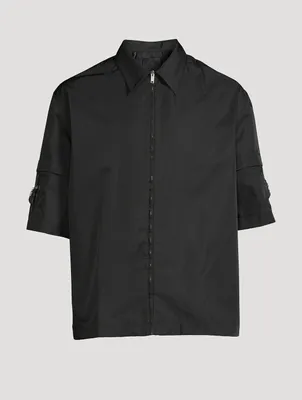 Tech Boxy Zip Shirt With Buckles