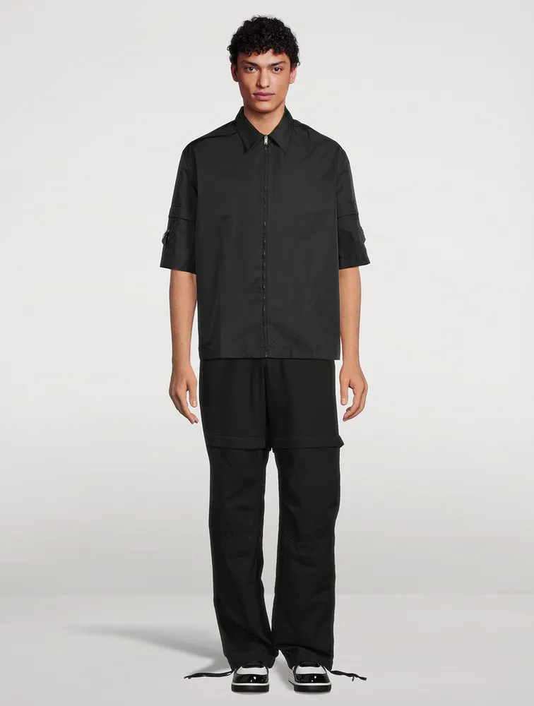 Tech Boxy Zip Shirt With Buckles