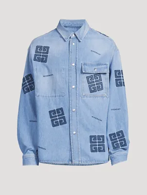 4G Embroidered Denim Shirt