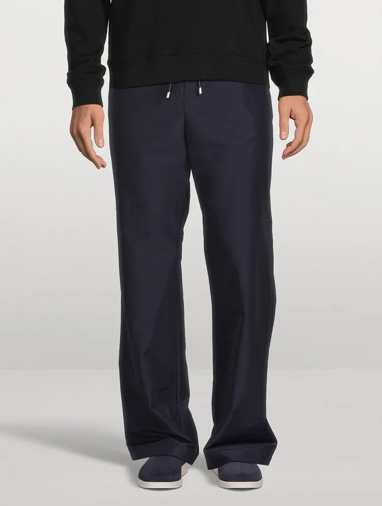Wool-Blend Drawstring Pants