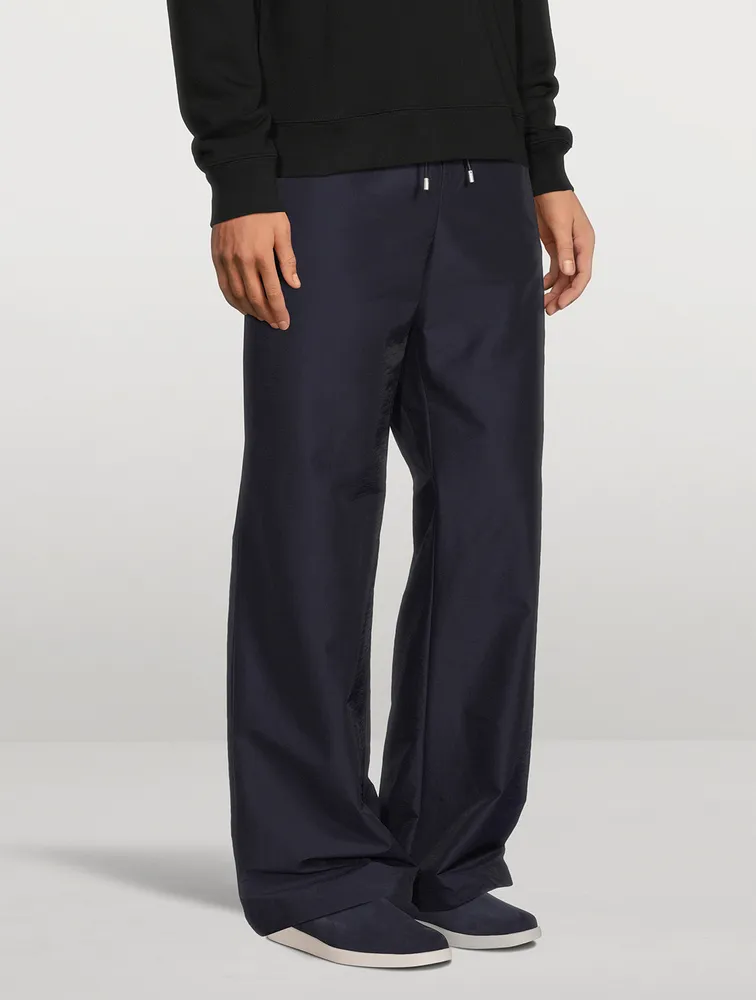 Wool-Blend Drawstring Pants