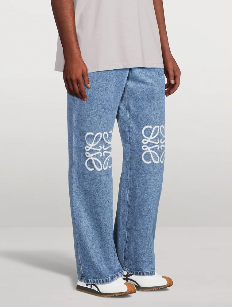 Anagram baggy jeans in denim White - LOEWE